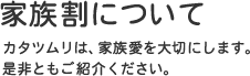 家族割について | ホームページ作成なら名古屋のカタツムリデザイン
